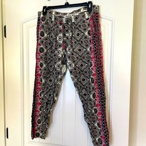 Michael Stars large boho crop pants tribal print